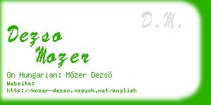 dezso mozer business card